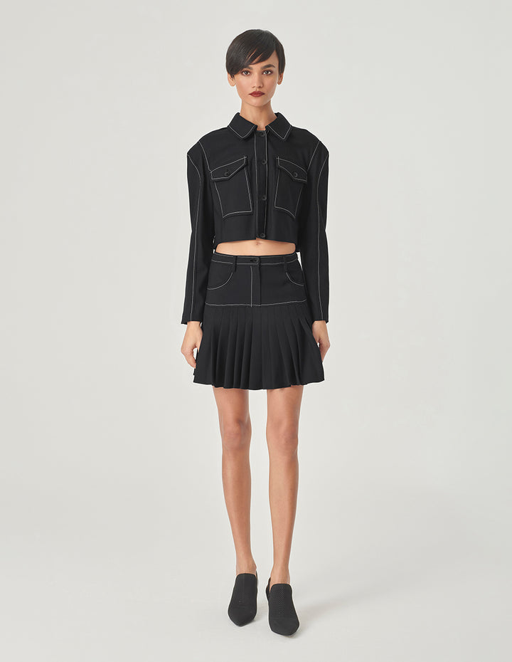 MARYLING Black Pleated Skirt