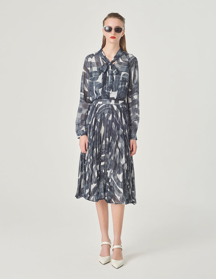 MARYLING V-Neck Ruffled Printed Blouse