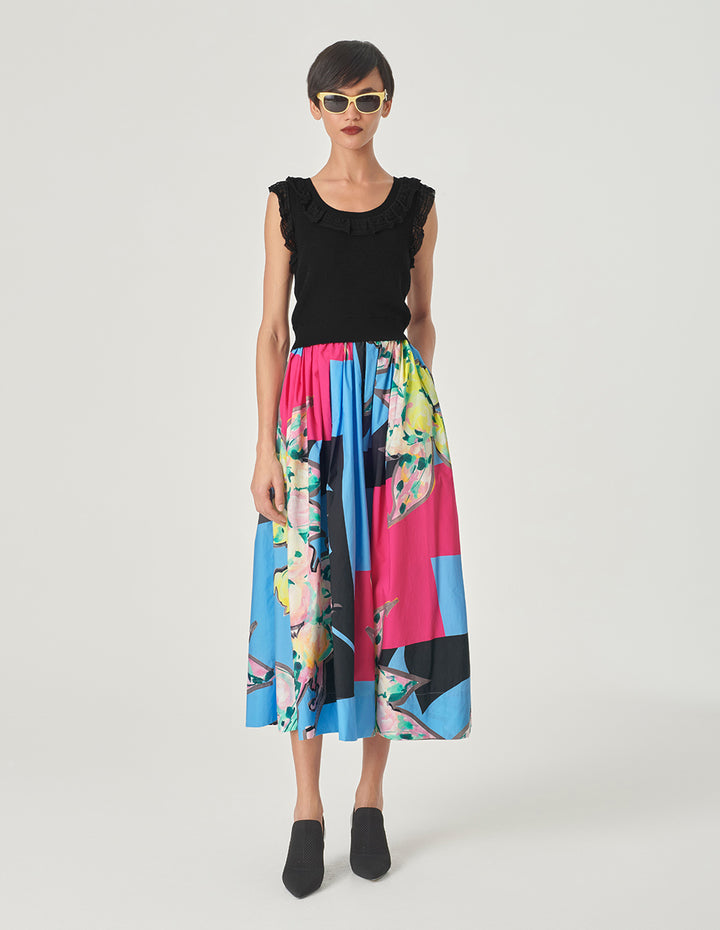 MARYLING Black Crew Neck Knitted Vest