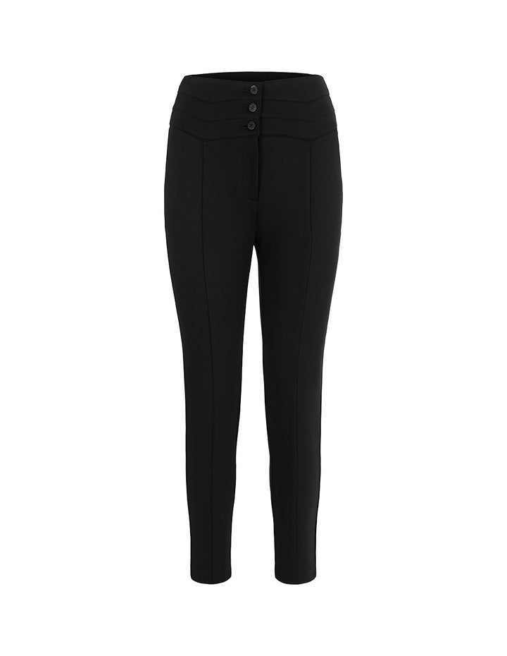 MARYLING High-Waisted Black Slim Fit Trousers
