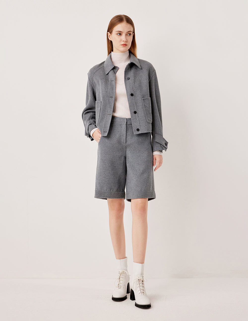 andmary Nicole fur belt jacket ベージュ andmary Nicole fur belt