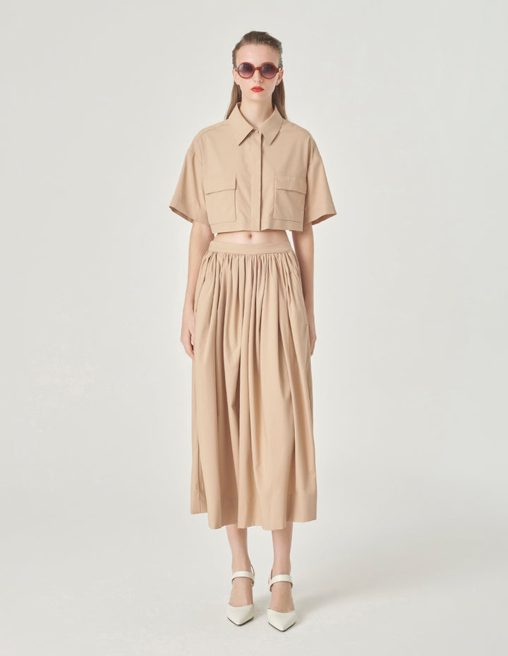 MARYLING Pleated Parapet Skirt