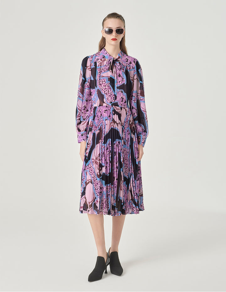 MARYLING Ribbon Print Dress
