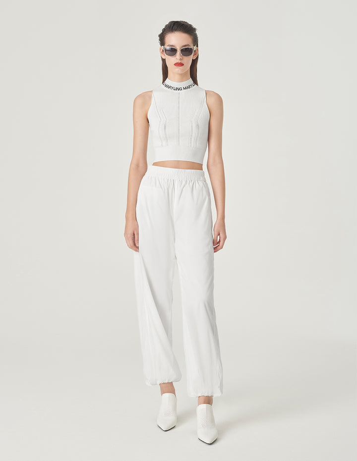 MARYLING White Turtleneck Knitted Vest