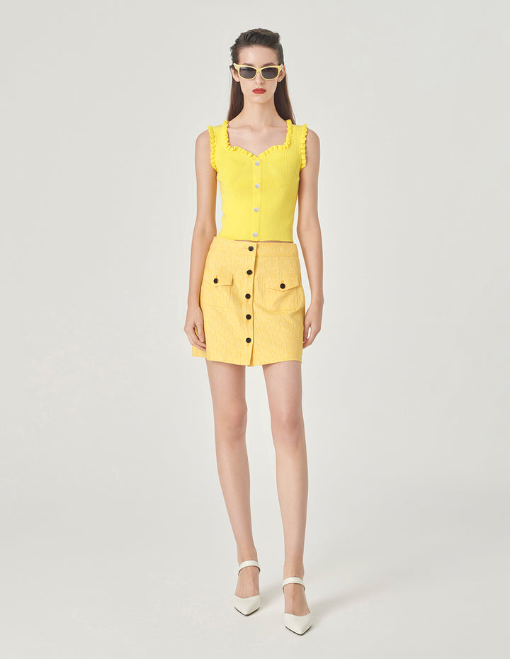 MARYLING Earring-Collar Geometric Stripe Knitted Vest