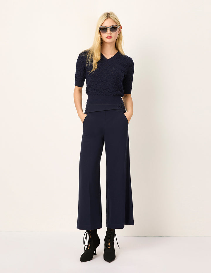 MARYLING High-Waist Wide-Leg Straight Trousers
