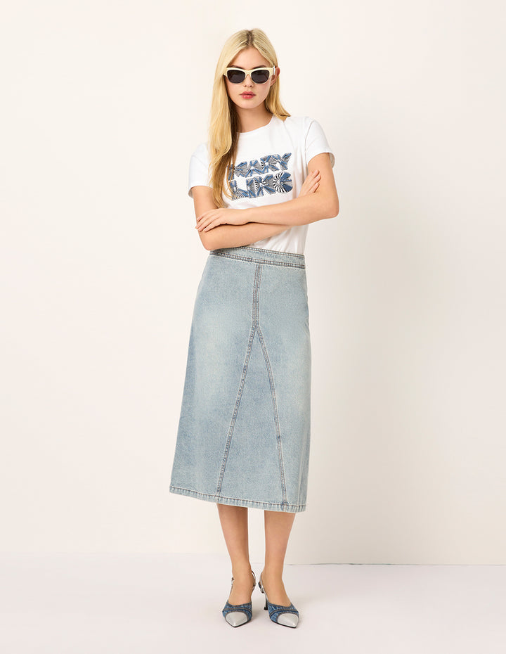 MARYLING Loose-Fit Embroidered Logo T-Shirt