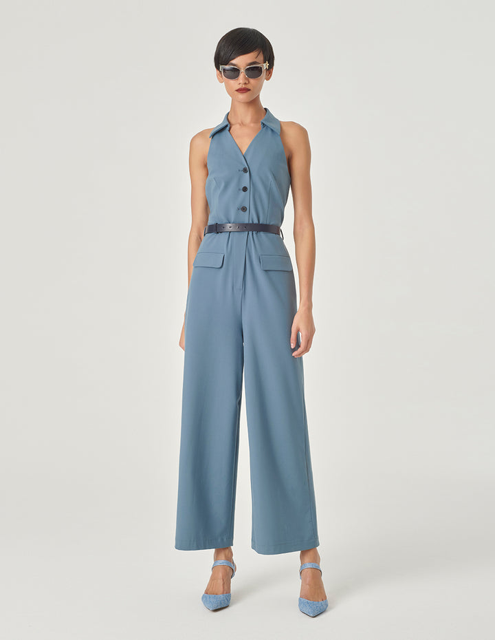 MARYLING Lapel Off-The-Shoulder Jumpsuit