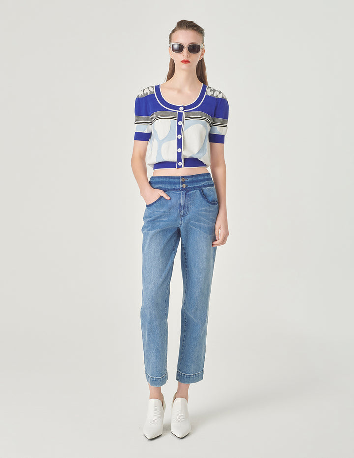 MARYLING Colourblock Knitted Cardigan