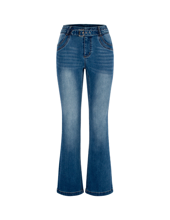 MARYLING Micro-Flare Washed Denim Jeans