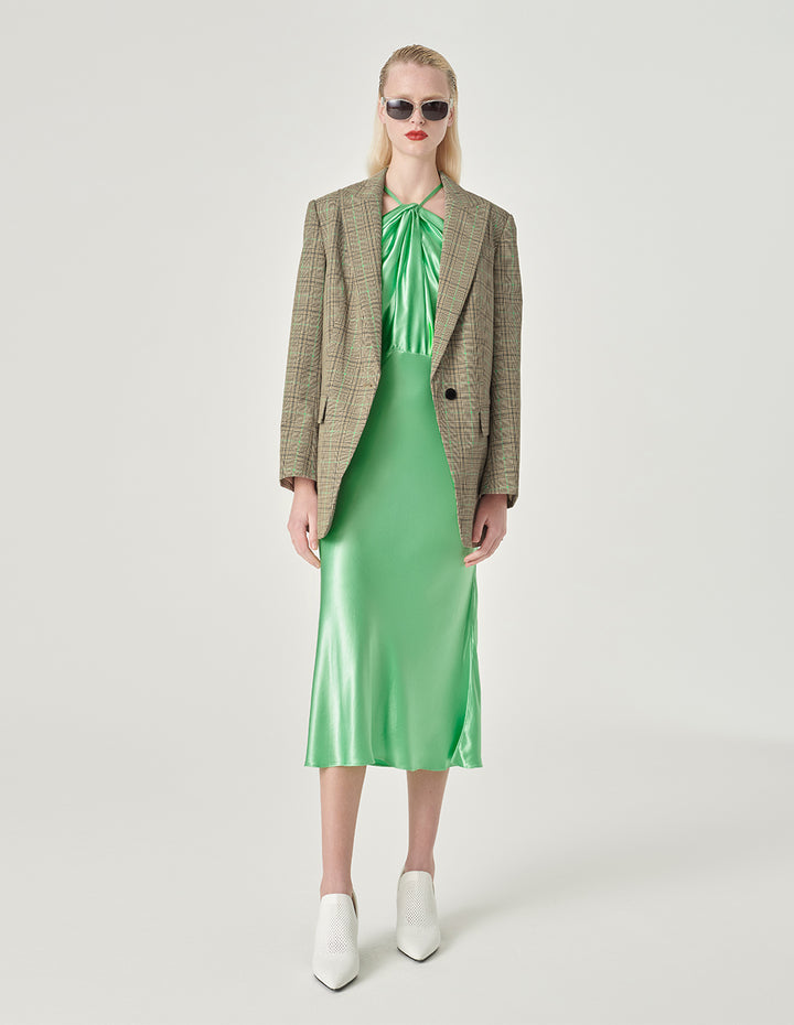 MARYLING Retro Plaid Loose Fit Blazer