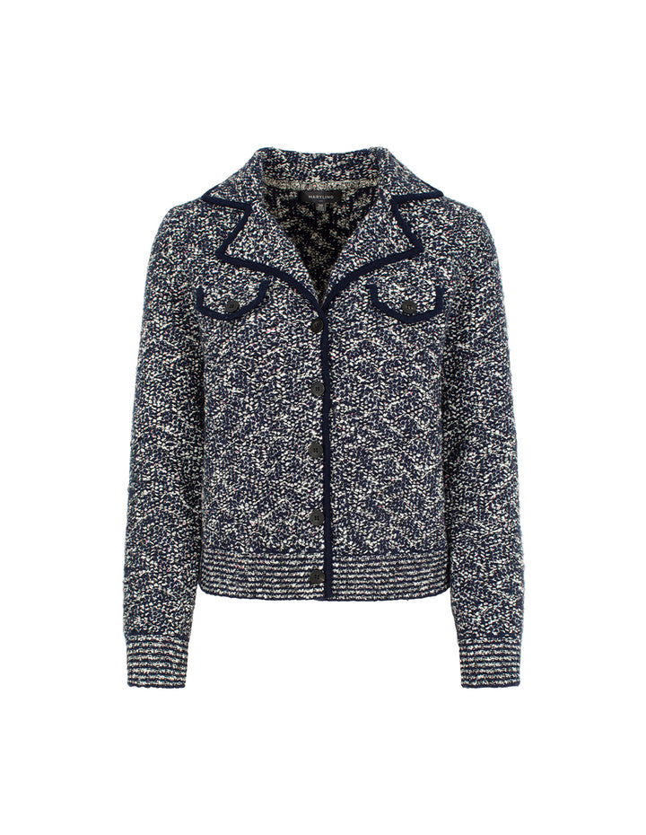 MARYLING Lapel Long Sleeve Wool Knitted Cardigan