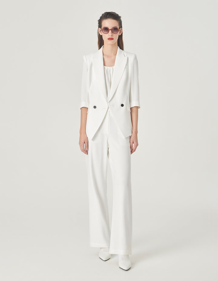 MARYLING White Classic Silhouette Blazer