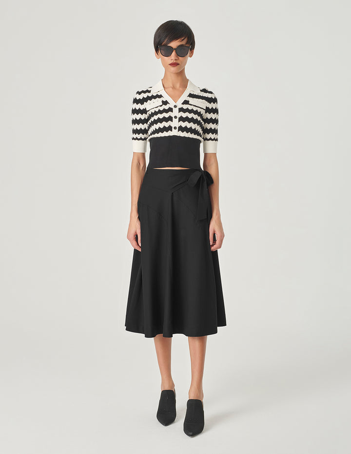 MARYLING Black A-Hem Skirt