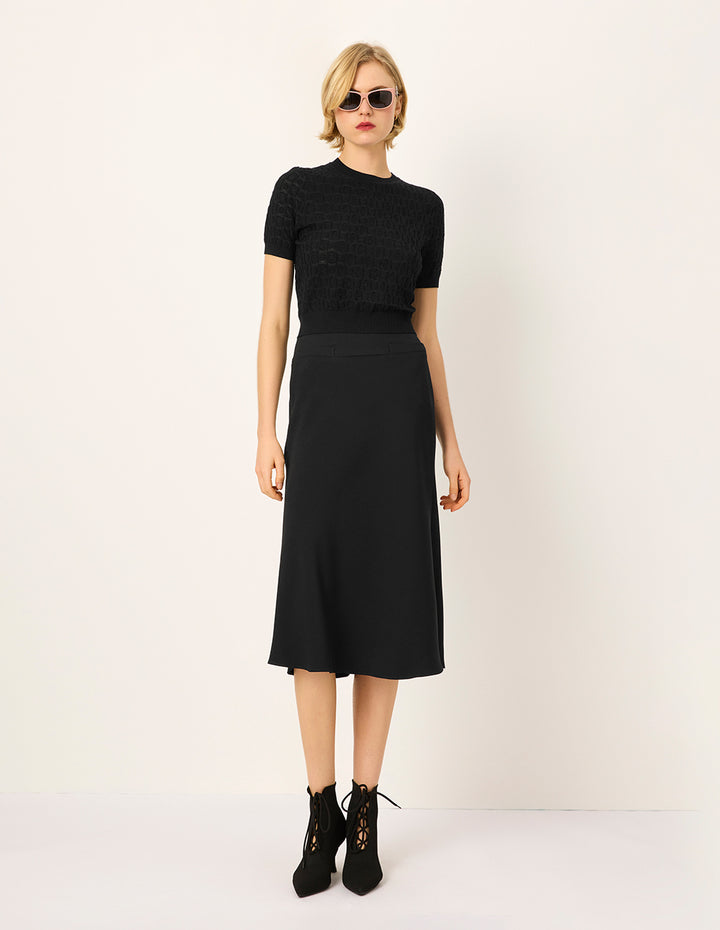 MARYLING Round Neck Short Sleeve Slim Fit Knit Top