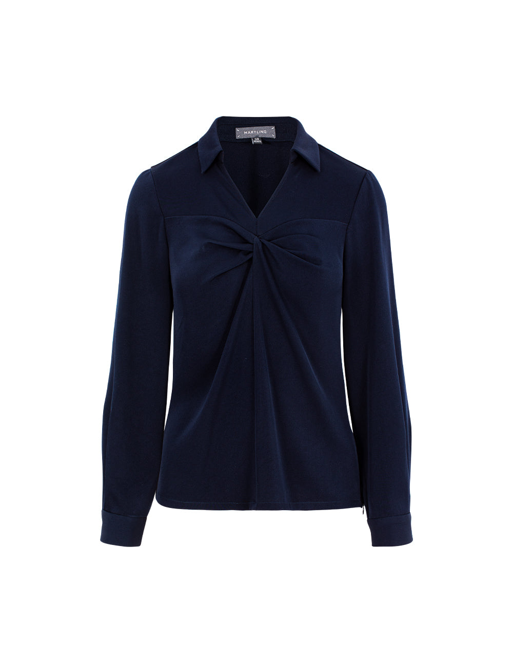 MARYLING V-Neck Long-Sleeved Twisted Silk Blouse