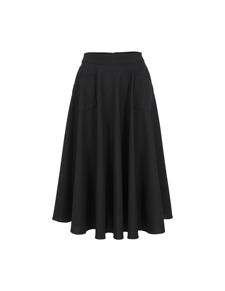 MARYLING Black A-Hem Skirt