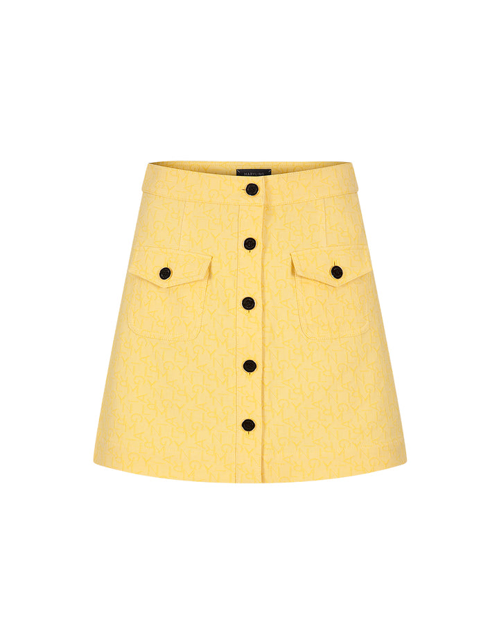 MARYLING Letter-Logo Jacquard Mini Skirt