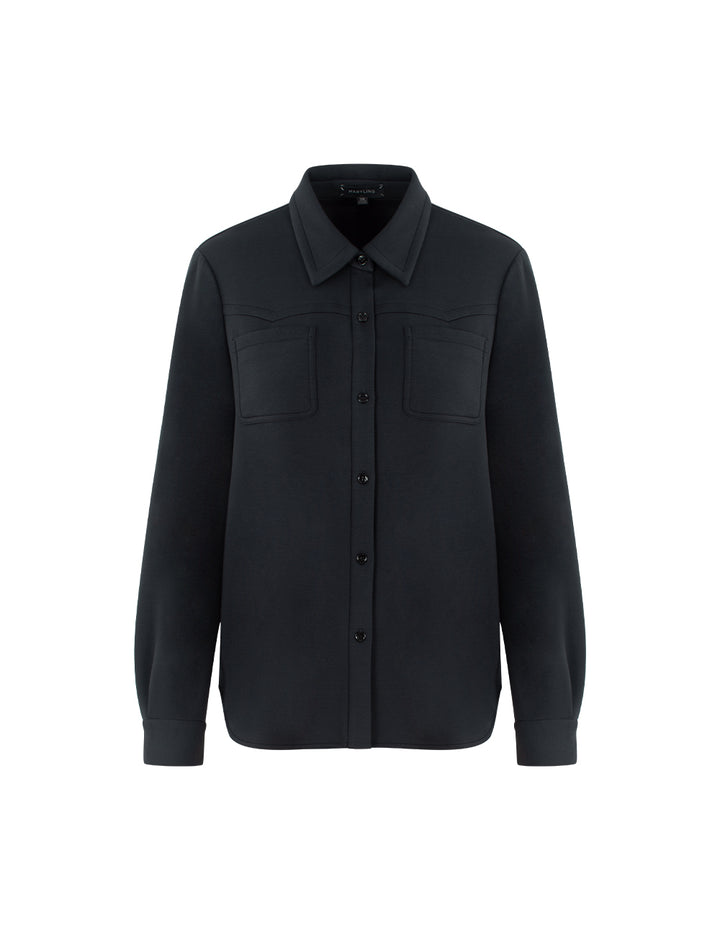 MARYLING Collar Long Sleeve Button-Up Blouse