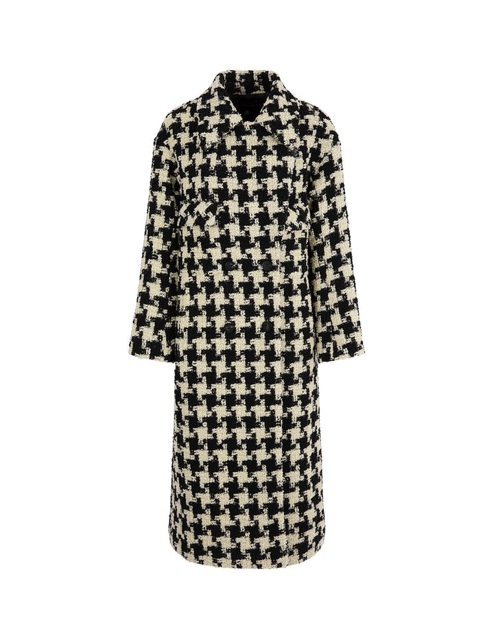 MARYLING Houndstooth Print H-Line Coat