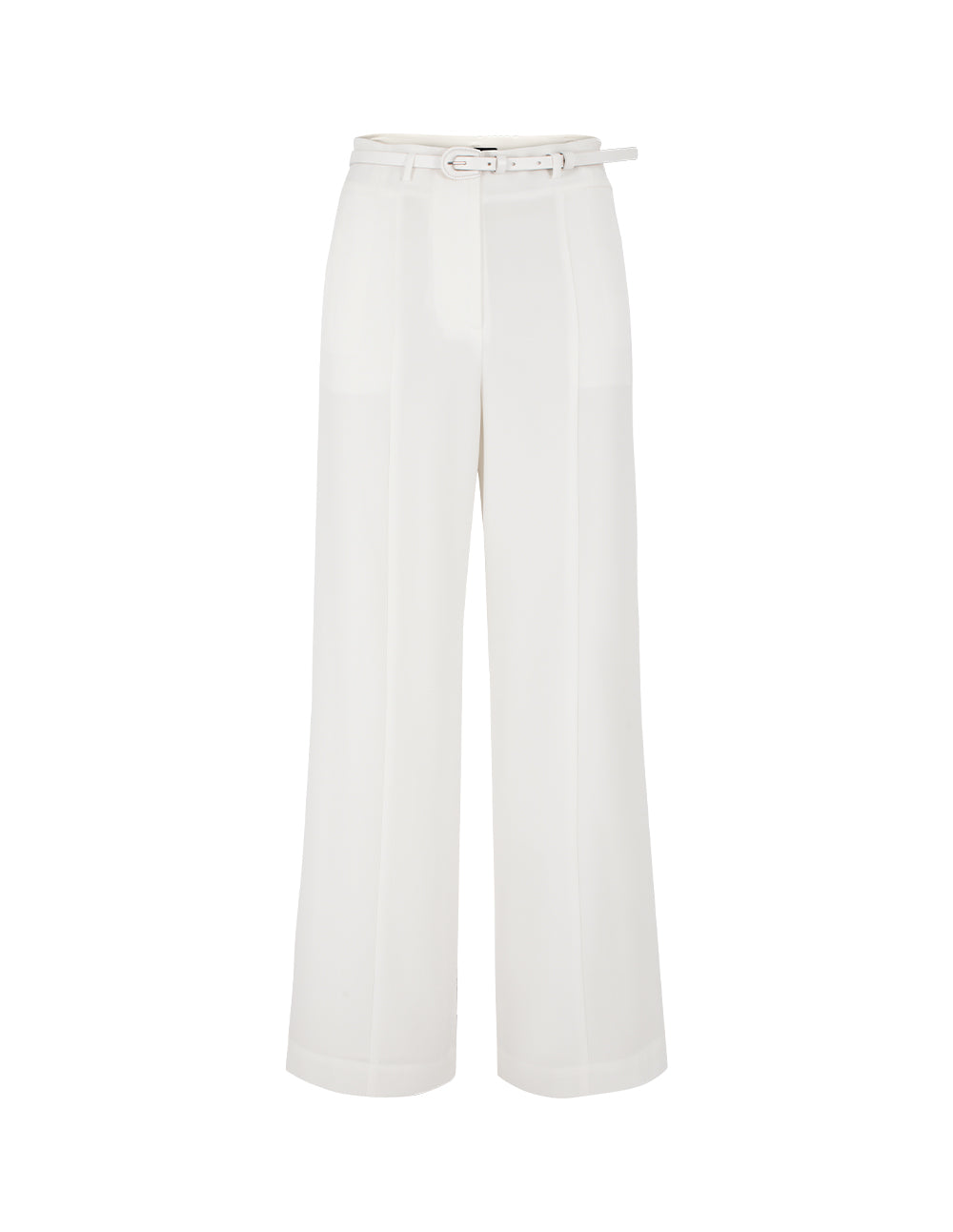 MARYLING White High-Waist Straight Wide-Leg Pants