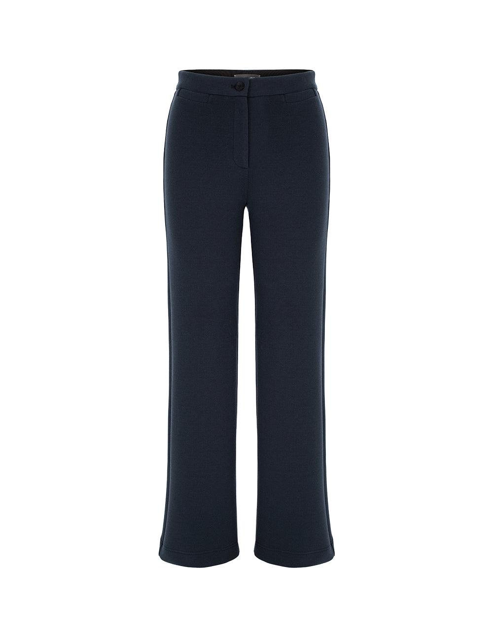 MARYLING Straight-Leg Cotton Navy Trousers