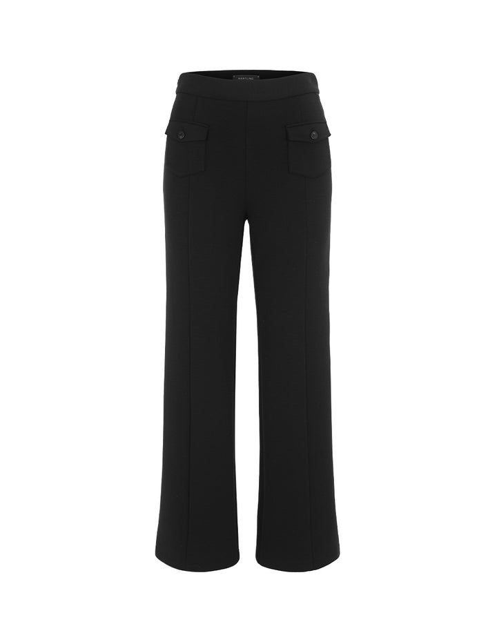 MARYLING Black Straight Leg Long Trousers