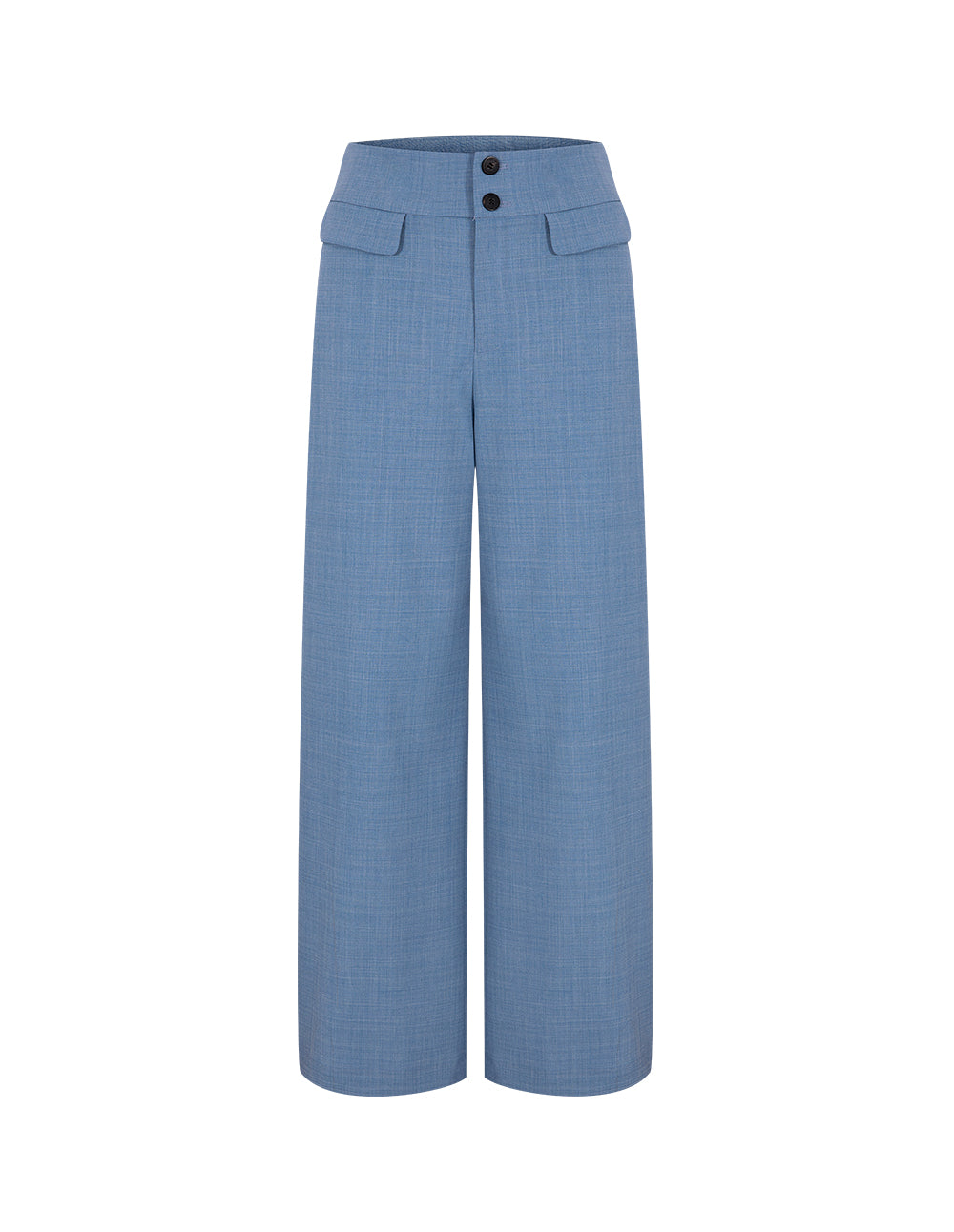 MARYLING Mist Blue Wide-Waisted Embellished Wide-Leg Pants