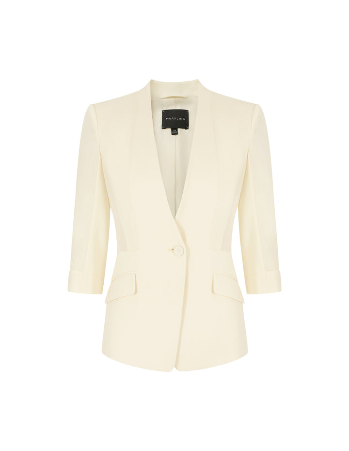 MARYLING V-neck One-Button Waisted Blazer