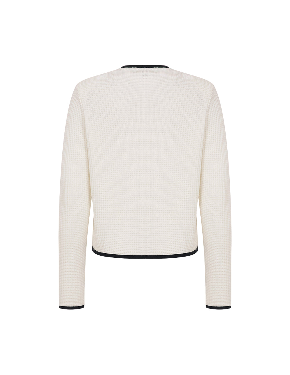 MARYLING White Contrast Pocket Knitted Cardigan