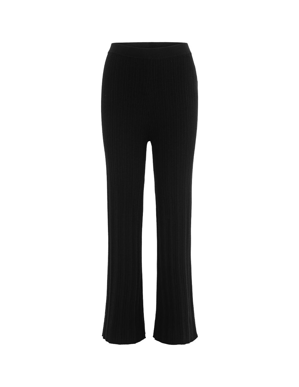 MARYLING Wide-Leg Straight Wool Knit Trousers