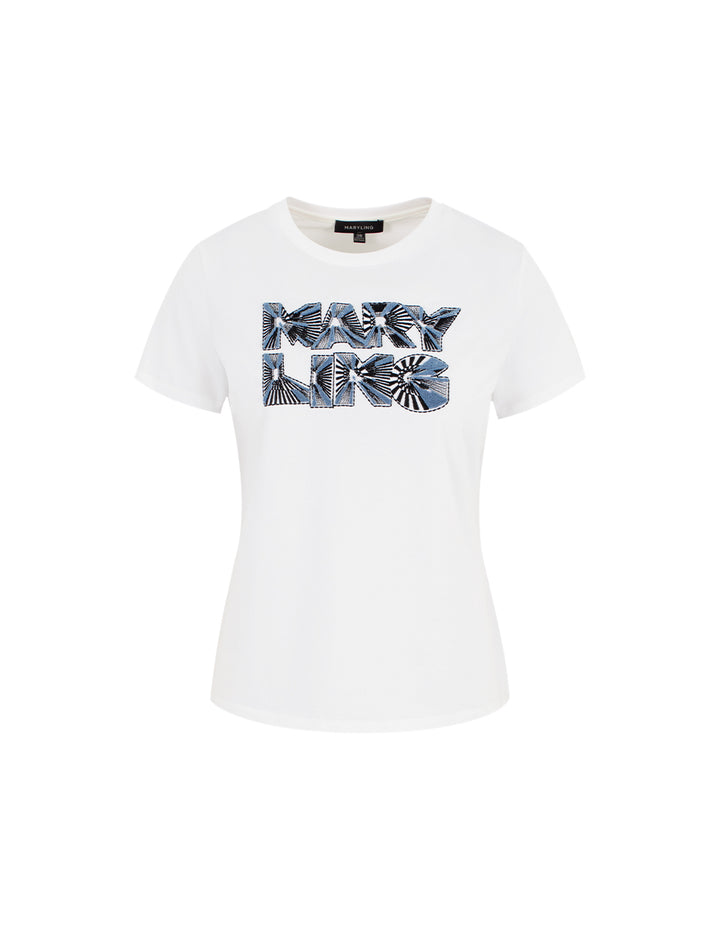 MARYLING Loose-Fit Embroidered Logo T-Shirt