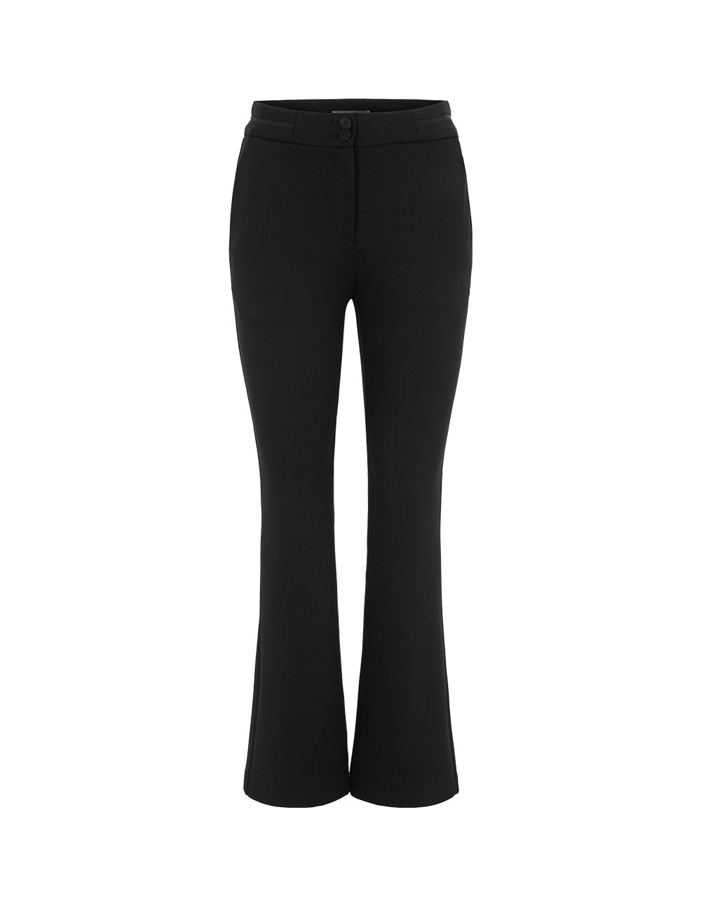 MARYLING Commuter Black Slim Fit Wide Leg Straight Trousers