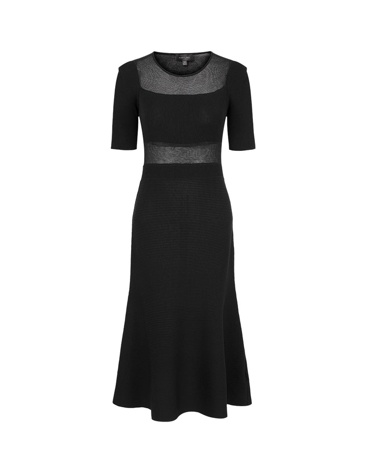 MARYLING Black Fishtail Knitted Dress