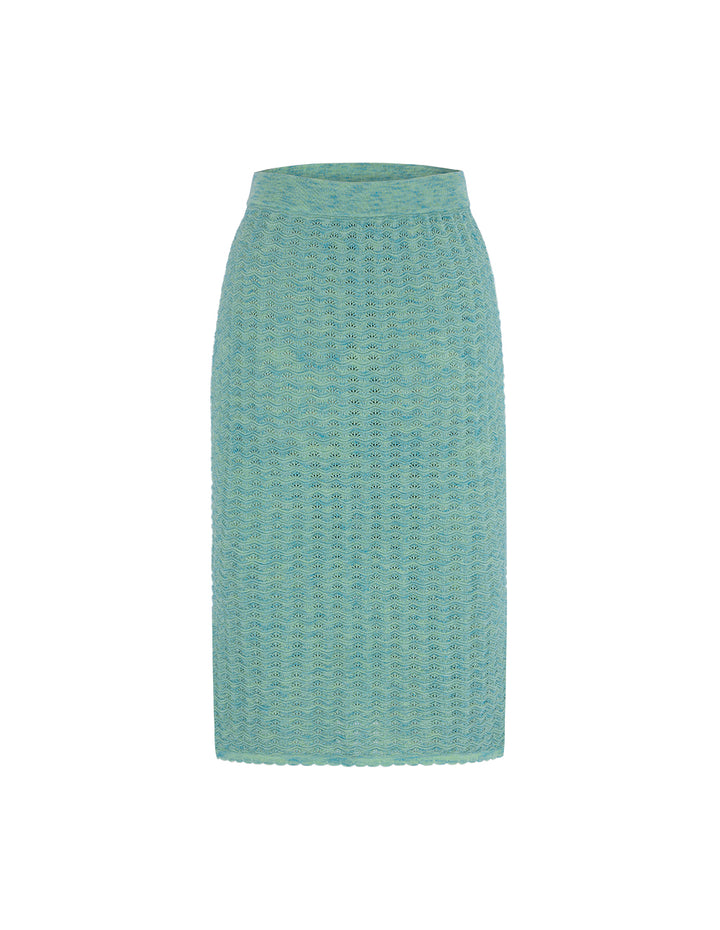 MARYLING Mint Green Wrap Knitted Skirt