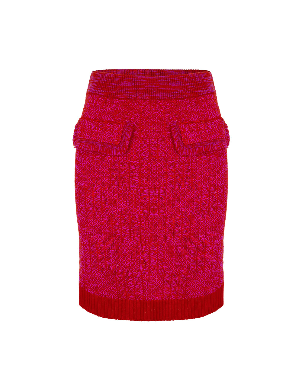 MARYLING Berry Red Knitted Skirt