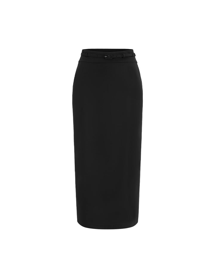MARYLING Simple Straight Knee-Length Skirt