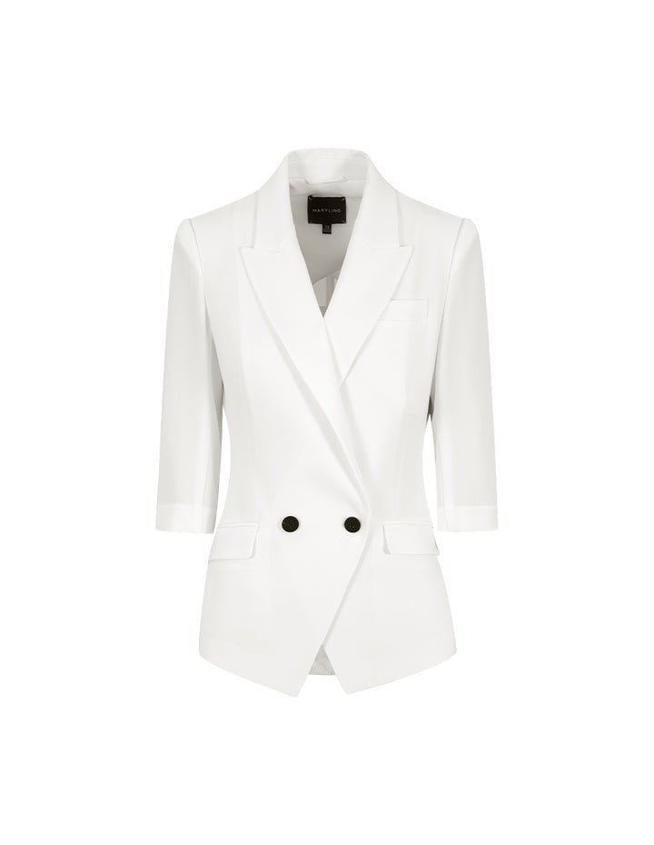 MARYLING White Classic Silhouette Blazer