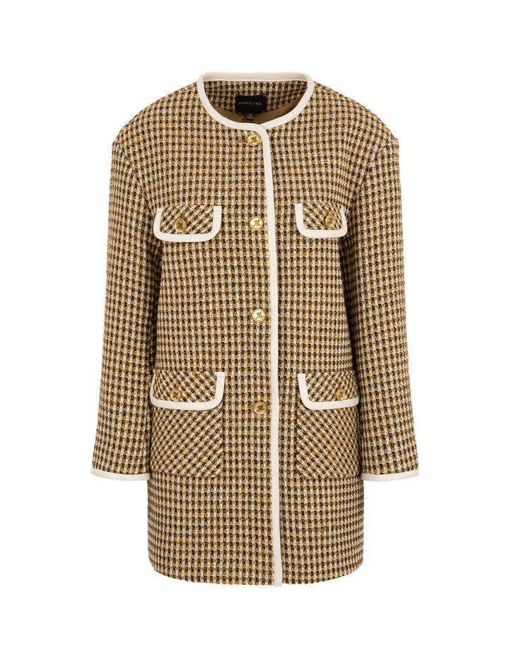 MARYLING Camel Round Neck H Silhouette Jacket