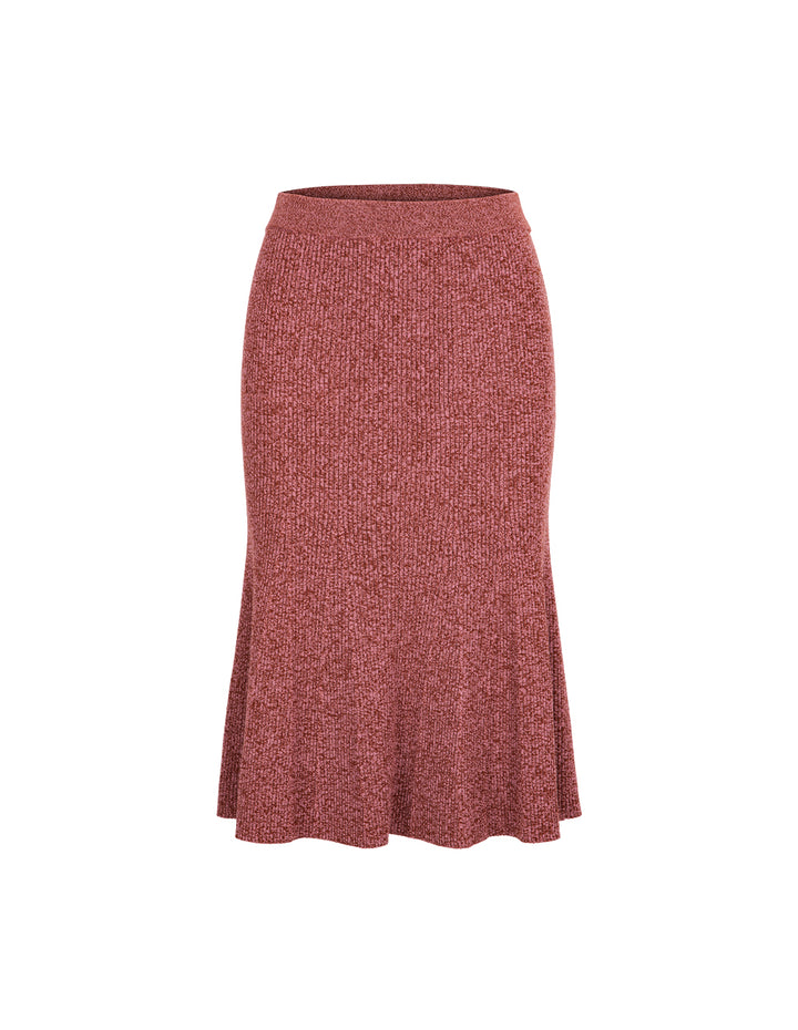 MARYLING Fishtail Wool Fitted Knee-Length Knitted Skirt
