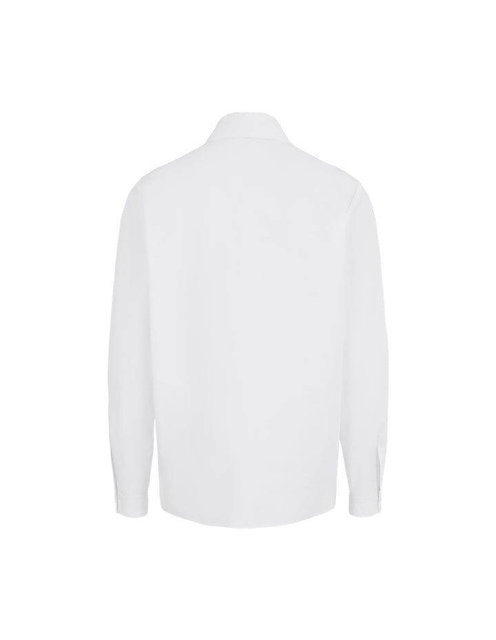 MARYLING Pearl Bead Collar Long Sleeve 100% Cotton White Blouse