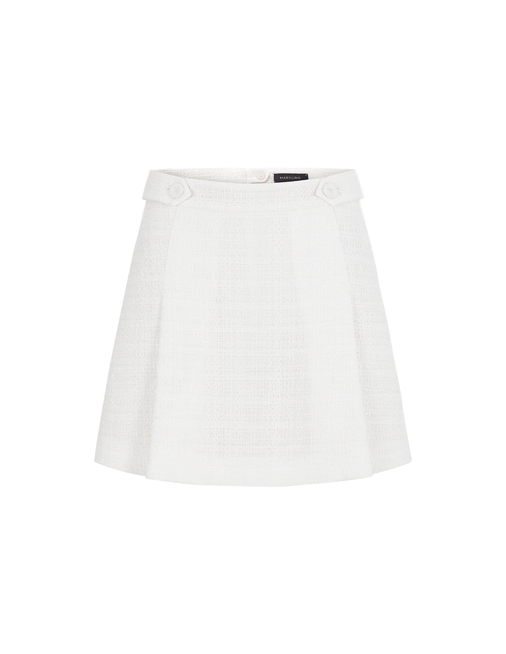 MARYLING White Tweed A-Line Mini Skirt