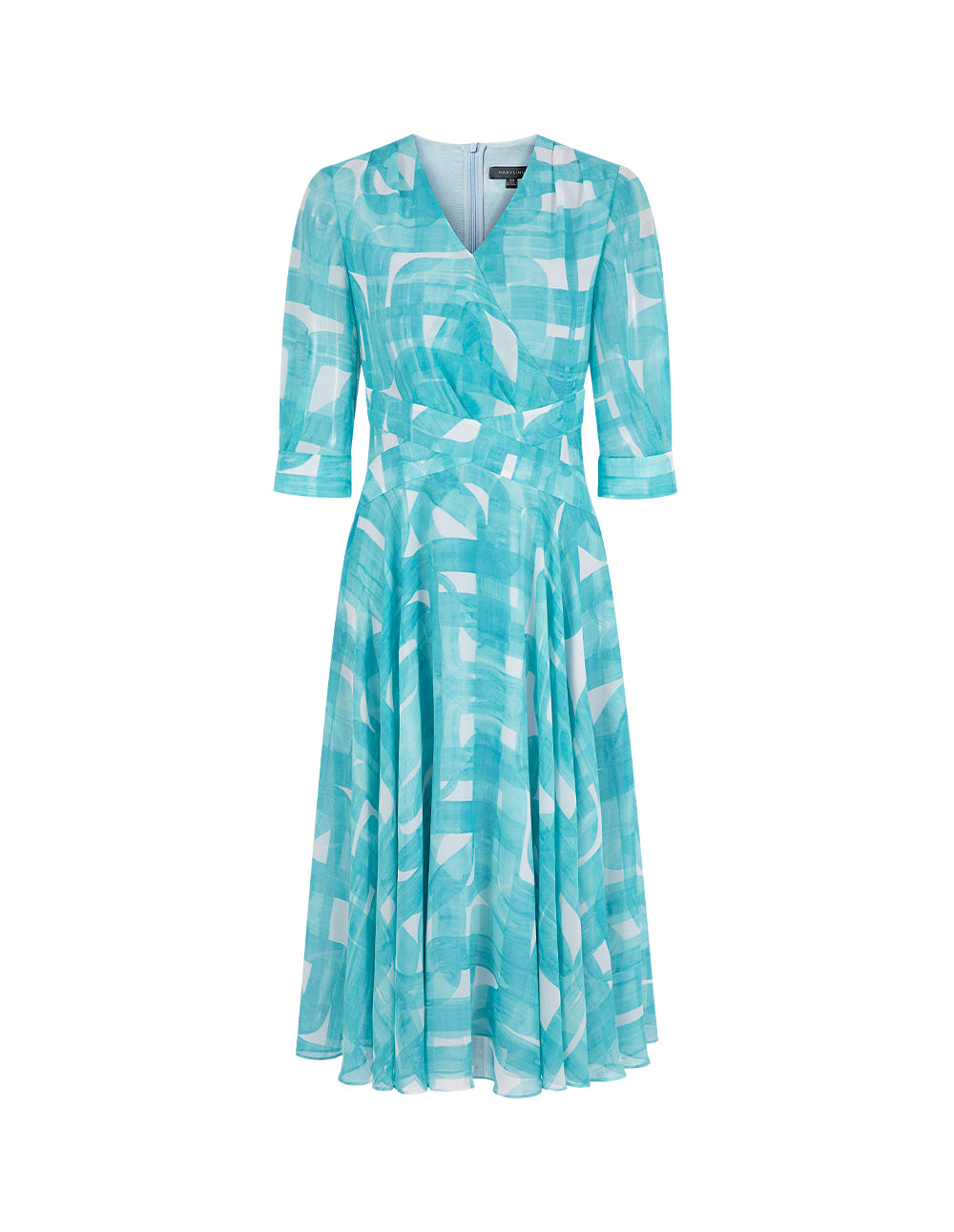 MARYLING V-Neck Mid-Sleeve Printed Sundress