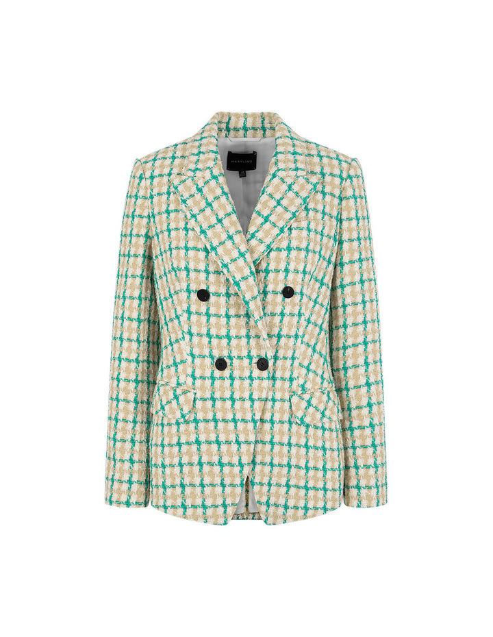 MARYLING Checked Double-Breasted Blazer