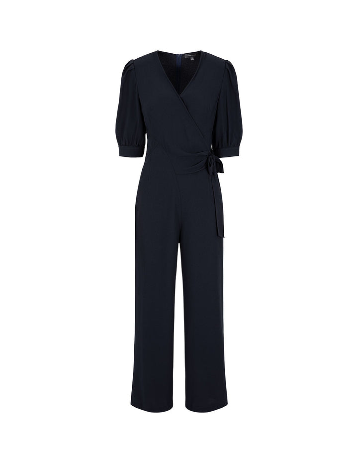 MARYLING V-Neck Embellished Belt Jumpsuit