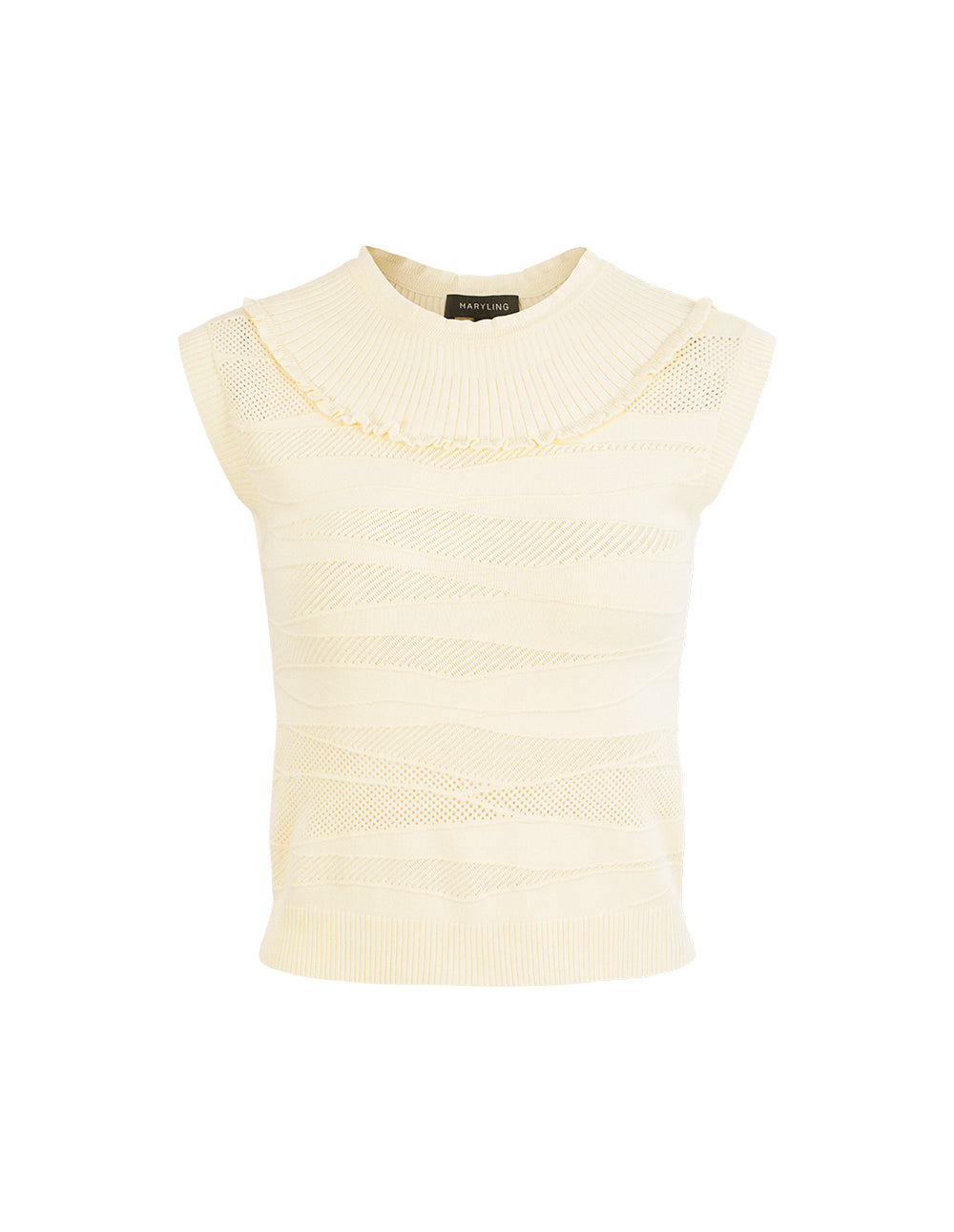 MARYLING Crew-Neck Sleeveless Ribbed Knit Top