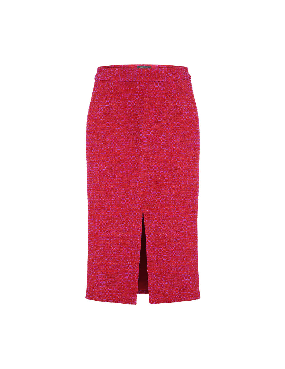 MARYLING Red Slit Tweed Hip-Hugging Skirt
