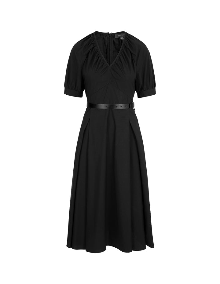 MARYLING Black V-Neck Swing Dress