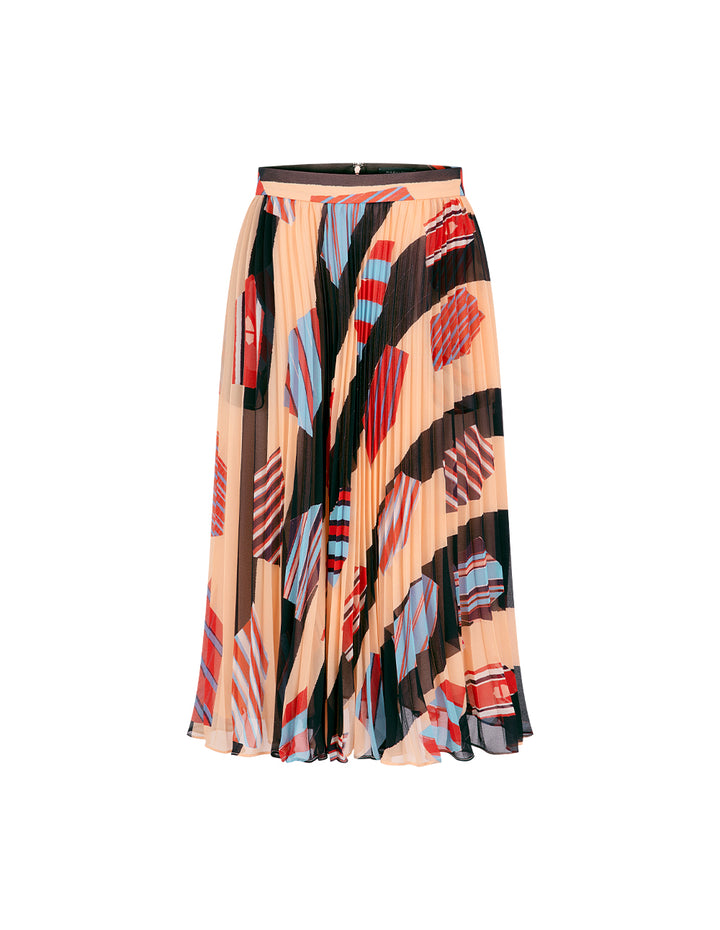 MARYLING Pleated Printed Skirt