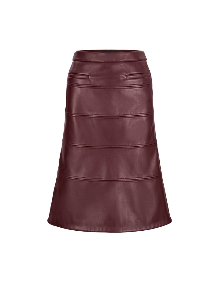 MARYLING Burgundy Fishtail Sheep Skirt